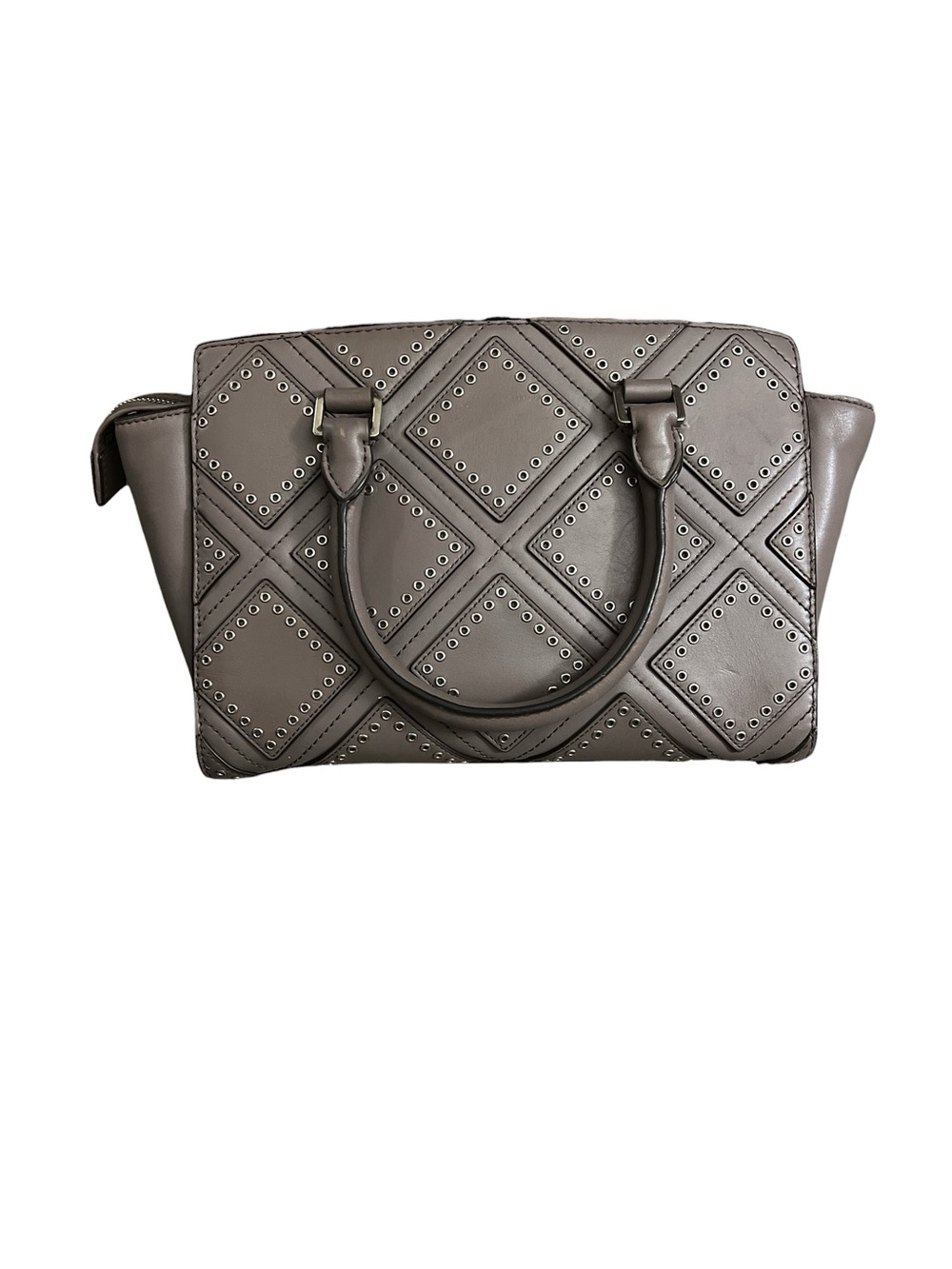 Michael Kors Selma Medium Diamond Grommet Leather Satchel - Picture 3 of 3